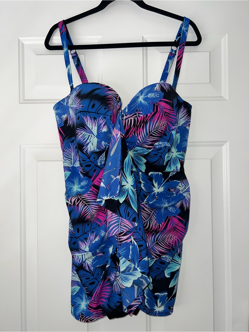 Tropical Floral Blue & Pink Swimsuit